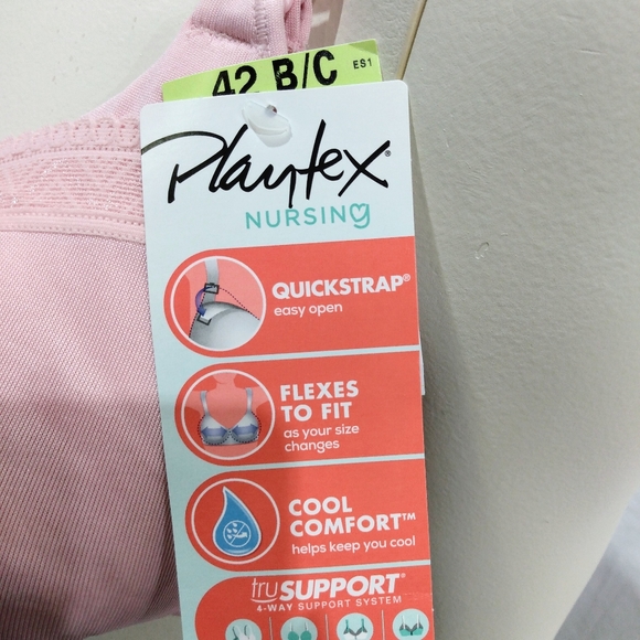Playtex Nursing Bra-Tru Support-Pink-42B/C-New with Tags - Picture 2 of 4